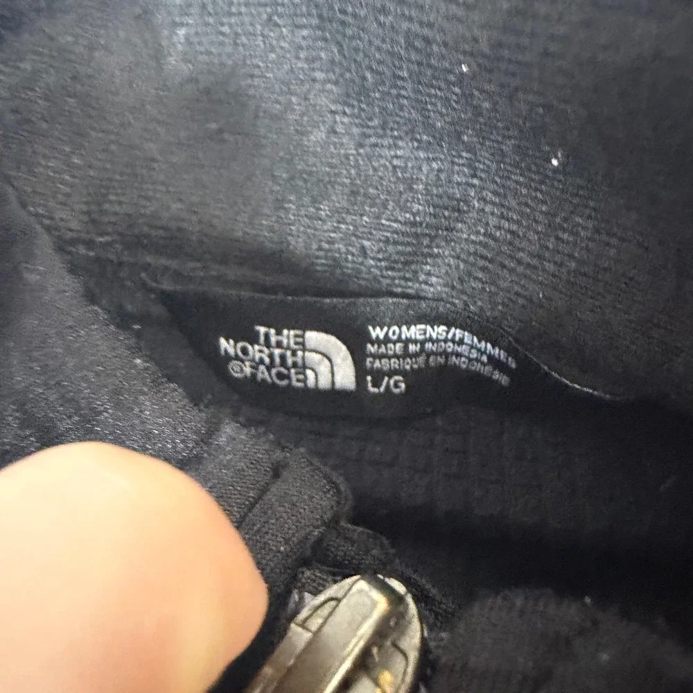 The North Face Womens Black Full Zip Track Jacket Bicep Pocket Large 8143